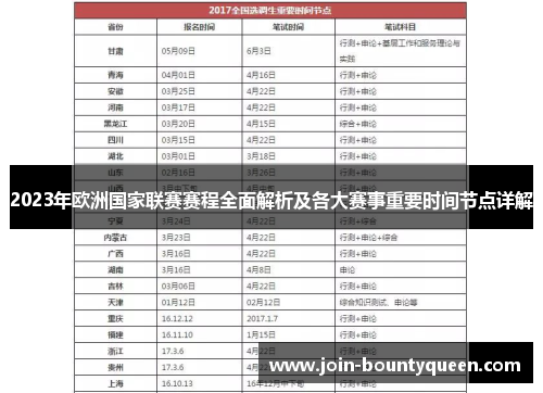 2023年欧洲国家联赛赛程全面解析及各大赛事重要时间节点详解